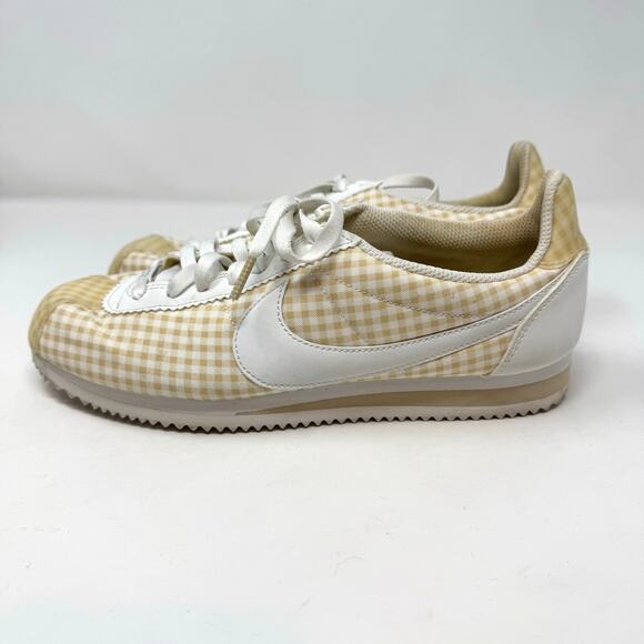 Nike Cortez QS Tan Gingham Sneakers Shoes Womens 10 Check Normcore Preppy Retro - Picture 4 of 9